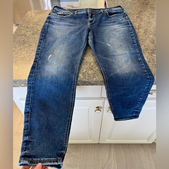 Silver Jeans Women's Faded Blue Skinny Jeans - Picture 2 of 4